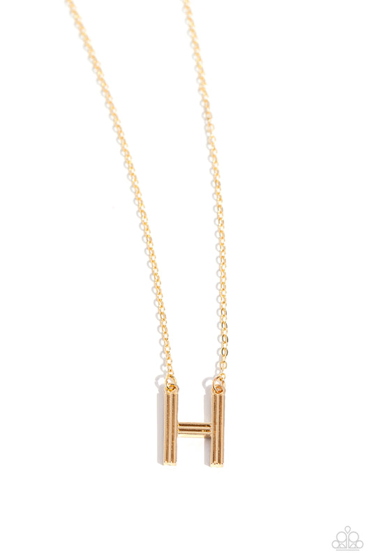 Paparazzi Accessories: Leave Your Initials - Gold - H Necklace