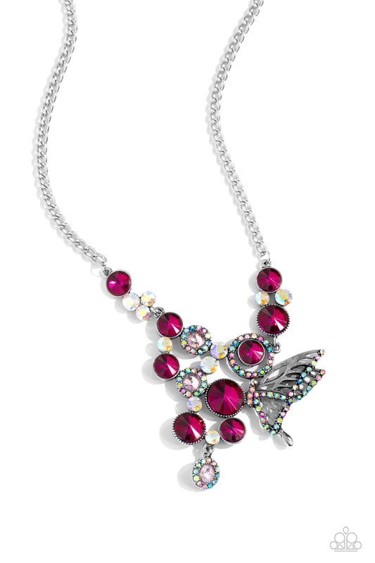 Paparazzi Accessories: As Luck Would HALF It - Pink Necklace