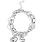 Paparazzi Accessories: Guess Now Its INITIAL - White - S Bracelet