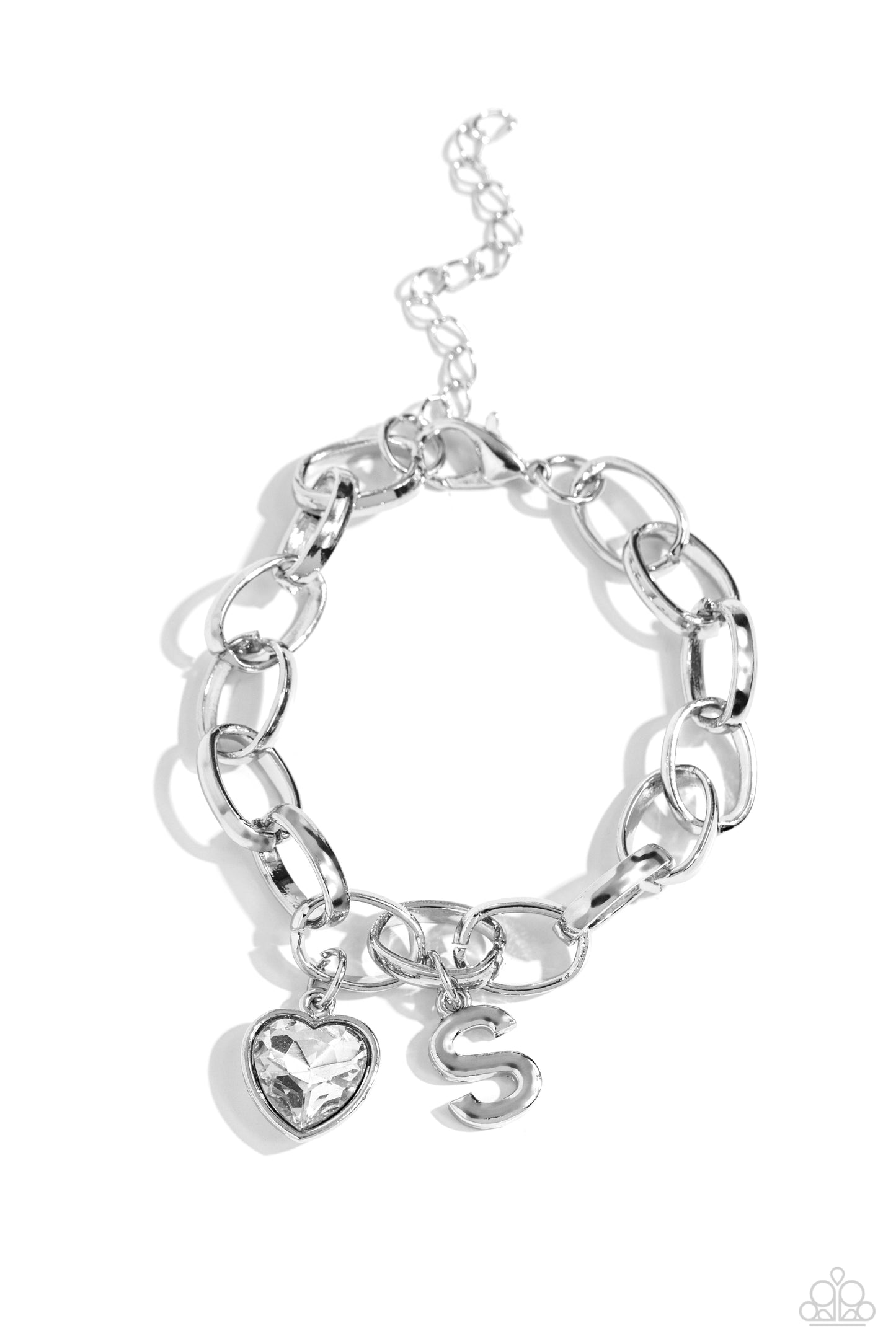 Paparazzi Accessories: Guess Now Its INITIAL - White - S Bracelet