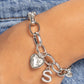 Paparazzi Accessories: Guess Now Its INITIAL - White - S Bracelet