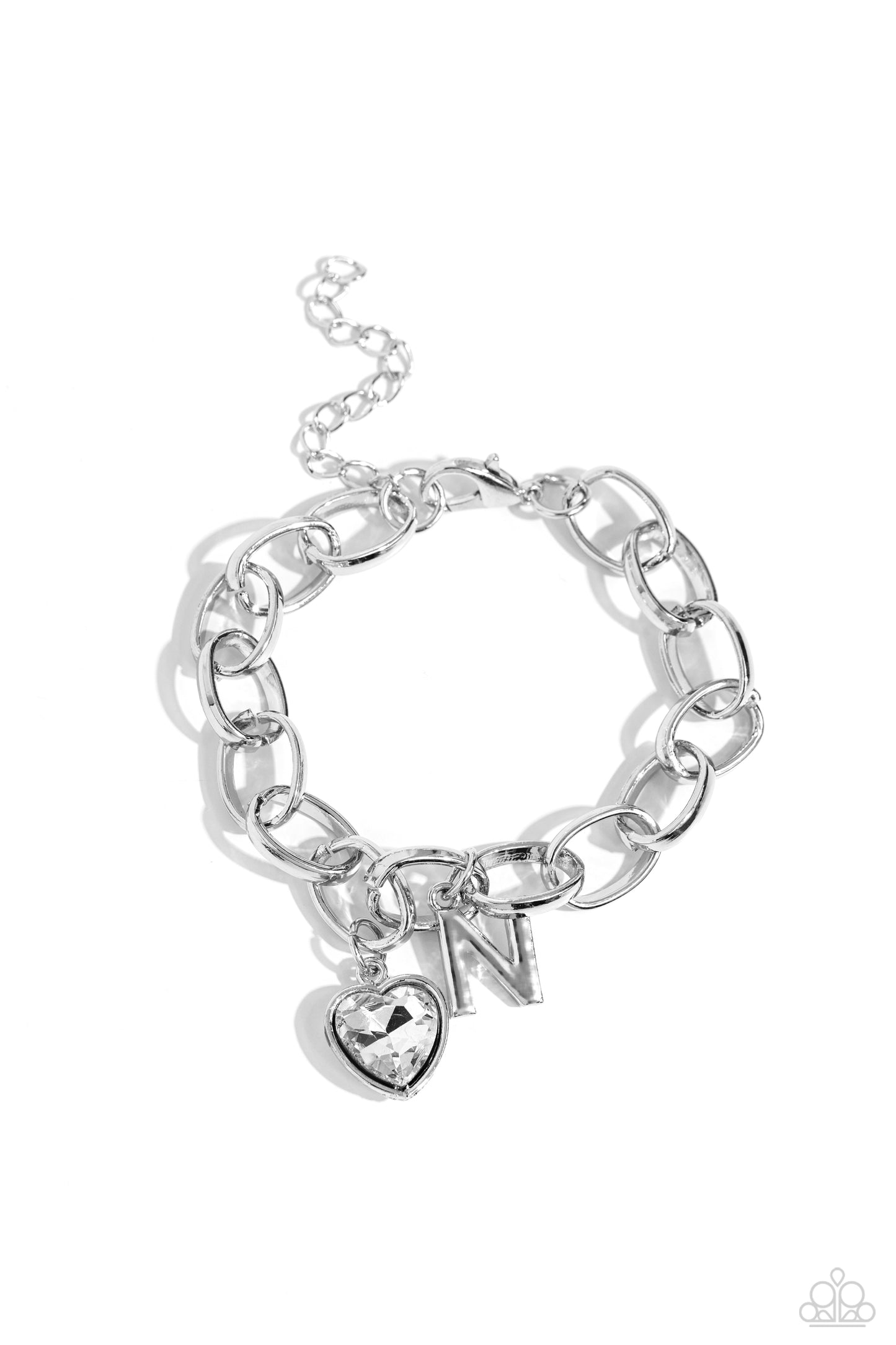 Paparazzi Accessories: Guess Now Its INITIAL - White - N Bracelet