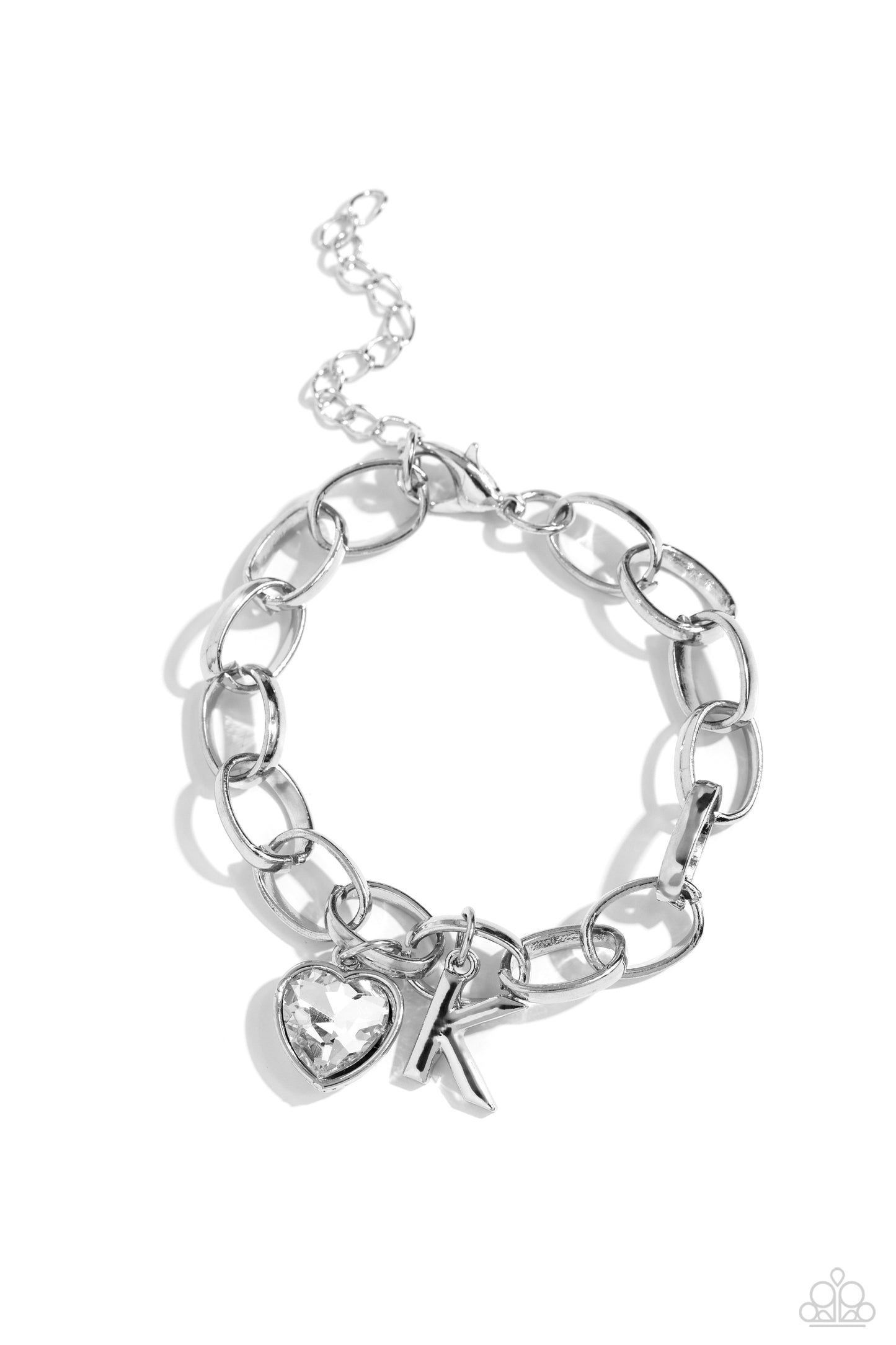 Paparazzi Accessories: Guess Now Its INITIAL - White - K Bracelet