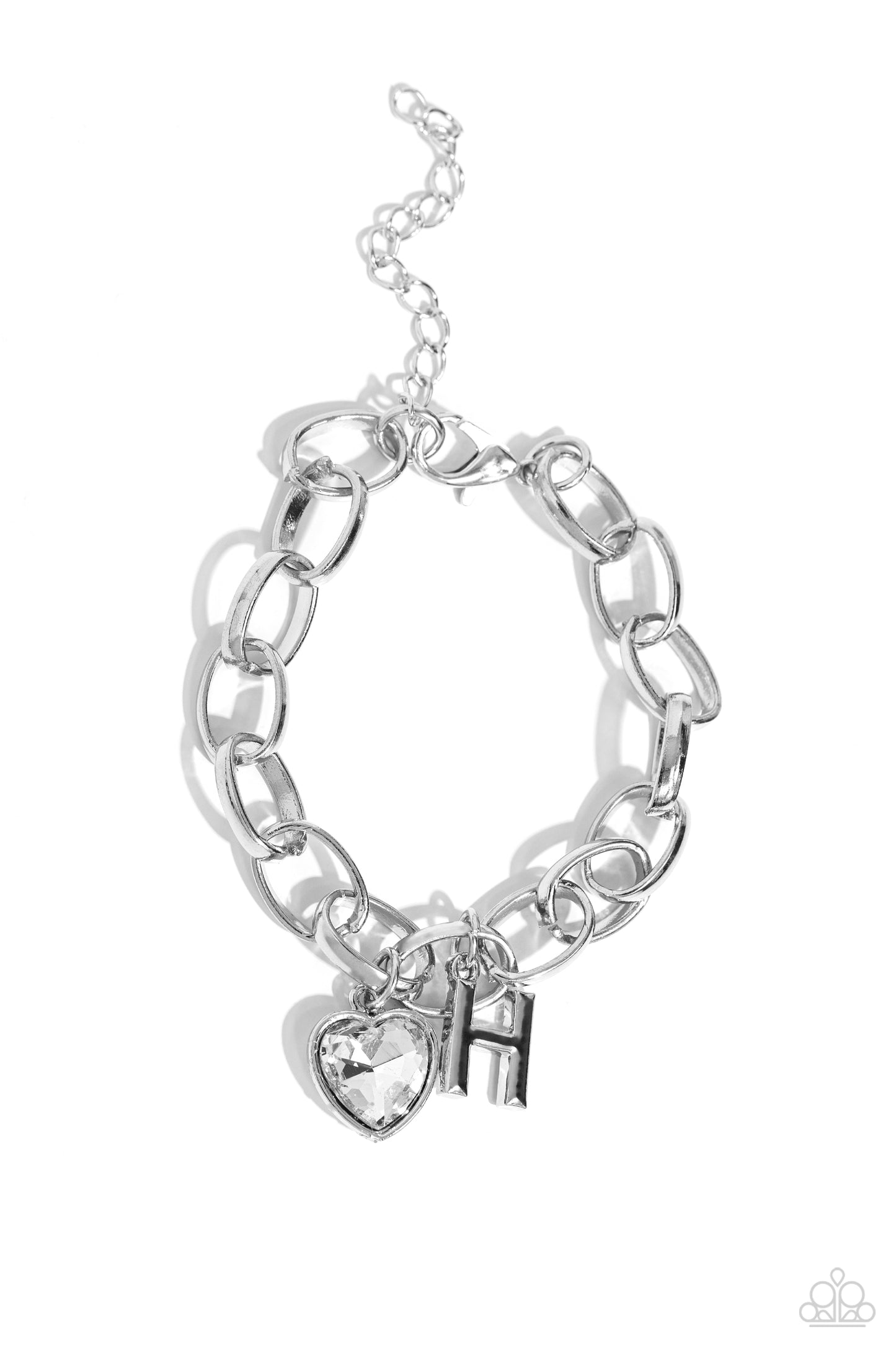 Paparazzi Accessories: Guess Now Its INITIAL - White - H Bracelet