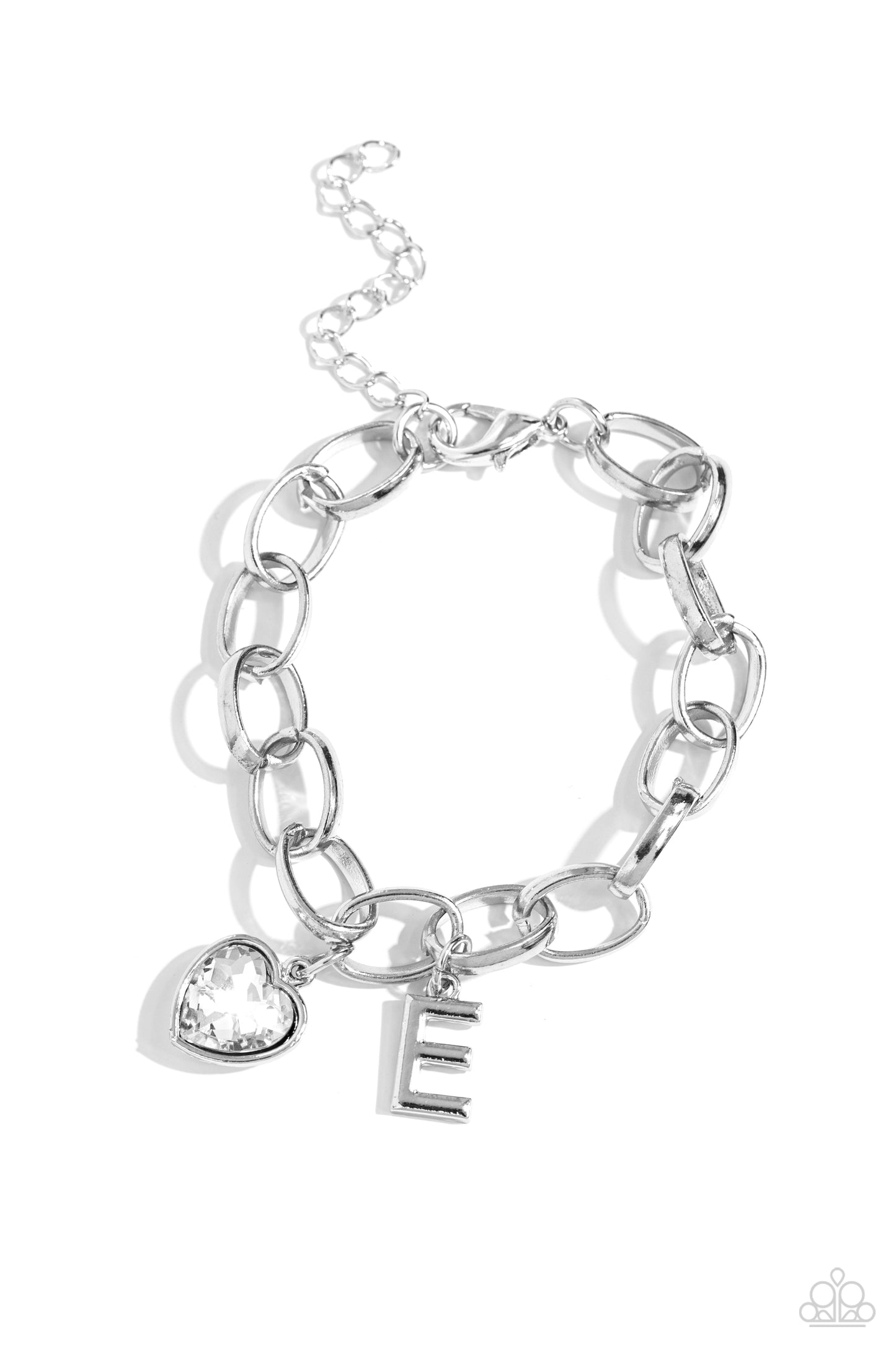 Paparazzi Accessories: Guess Now Its INITIAL - White - E Bracelet