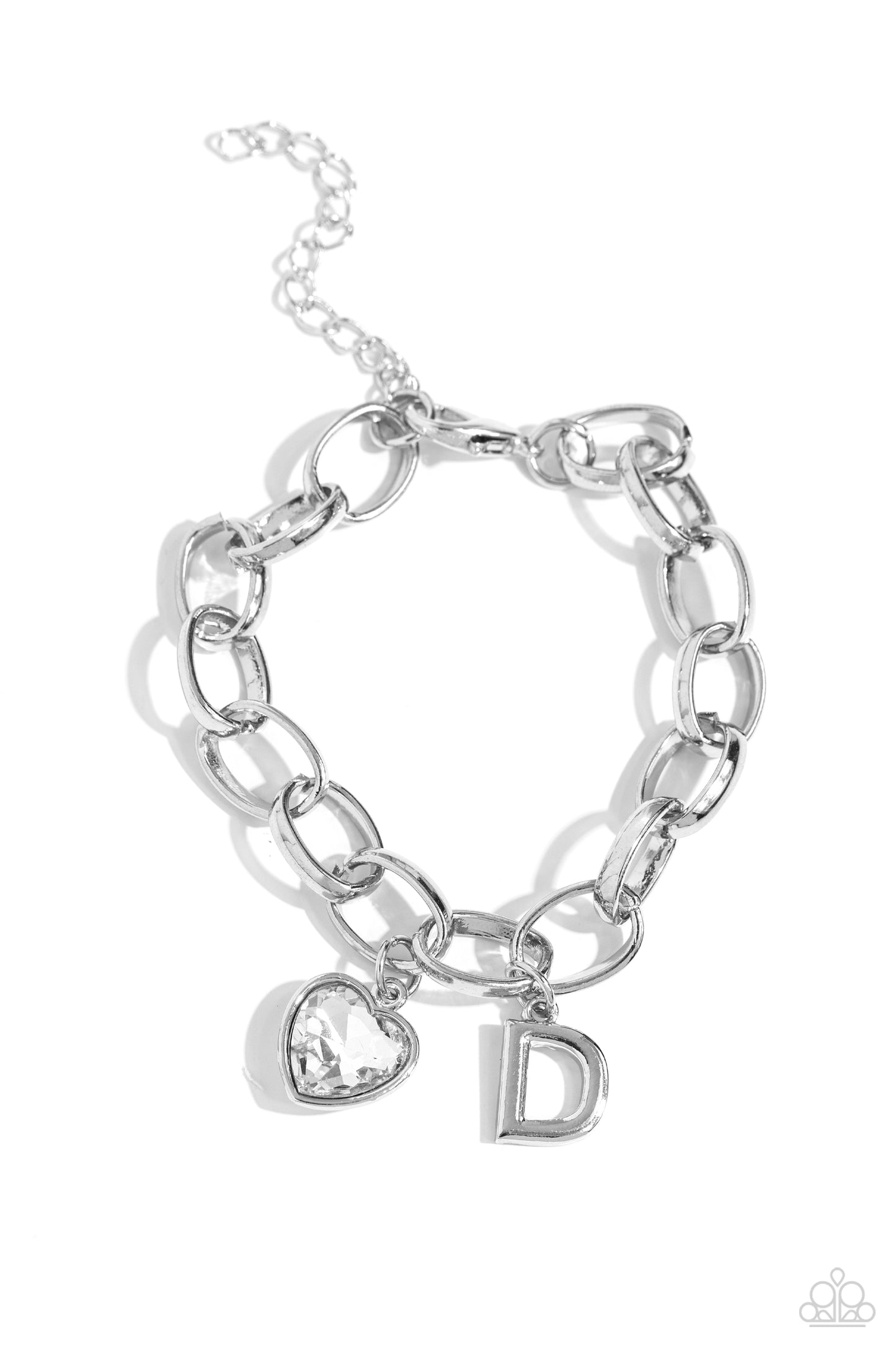 Paparazzi Accessories: Guess Now Its INITIAL - White - D Bracelet