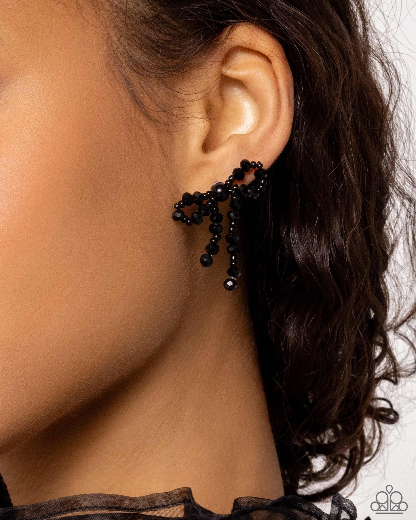 Paparazzi Accessories: The BOW Must Go On - Black Earrings